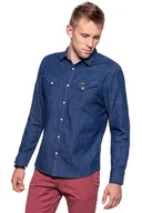 Koszule męskie - Wrangler, Koszula męska, L/S Western Shirt Dark Indigo W5870O61E, rozmiar S - miniaturka - grafika 1