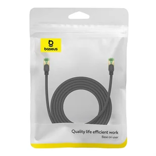 Kabel sieciowy w oplocie kat. 8 Baseus Ethernet RJ45, 40Gbps, 3m (czarny) - Kable miedziane - miniaturka - grafika 8