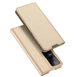 Dux Ducis Skin Pro kabura etui pokrowiec z klapką Xiaomi Poco F4 5G złoty - Etui i futerały do telefonów - miniaturka - grafika 1