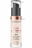 Podkłady do twarzy - CLARESA - LIQUID PERFECTION 2IN1 - HIGH COVERAGE FOUNDATION & CONCEALER - 2w1 płynny korektor i podkład kryjacy z kwasem hialuronowym - 34 g - 101 - LIGHT - miniaturka - grafika 1