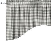 Zasłony - Lambrekin łuk, szaro biała kratka (1,5x1,5cm), 250  75+5 cm grzywka, Quadro - miniaturka - grafika 1