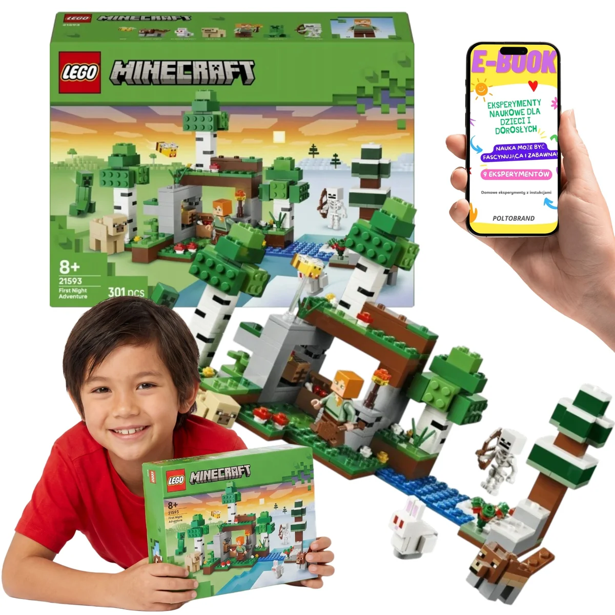 LEGO Minecraft Przetrwanie Pierwszej Nocy 21593 301 Elementów
