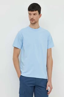 Koszulki męskie - Bomboogie t-shirt bawełniany męski kolor niebieski gładki - grafika 1