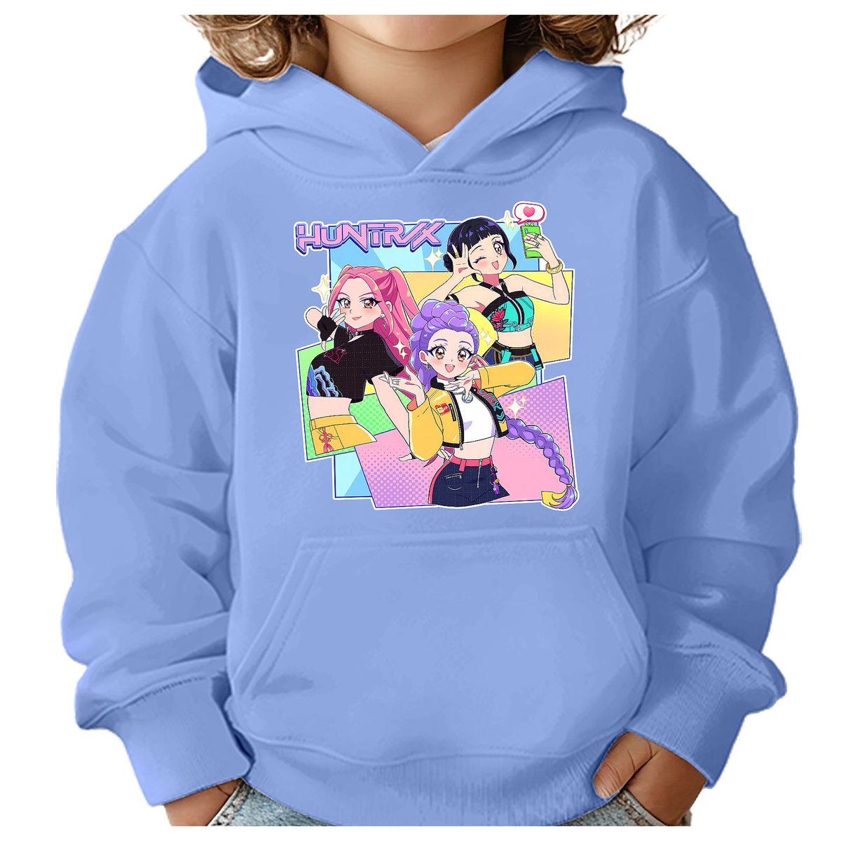 BLUZA DZIECIĘCA K-POPOWE ŁOWCZYNIE DEMONÓW HUNTRIX 104 Z KAPTUREM