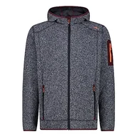 Kurtki męskie - CMP męska kurtka Knit-Tech ze stałym kapturem, Antracyt-Burgundy, 56 - miniaturka - grafika 1