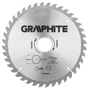 Graphite Tarcza do cięcia 55H600 185 x 30 mm do pilarki widiowa - Tarcze do pił - miniaturka - grafika 1