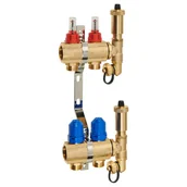 Akcesoria hydrauliczne - Rozdzielacz do ogrzewania podłogowego V4_7534 2-obw mosiądz INVENA - miniaturka - grafika 1