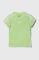 Koszulki dla dziewczynek - adidas t-shirt dziecięcy kolor zielony - miniaturka - grafika 1