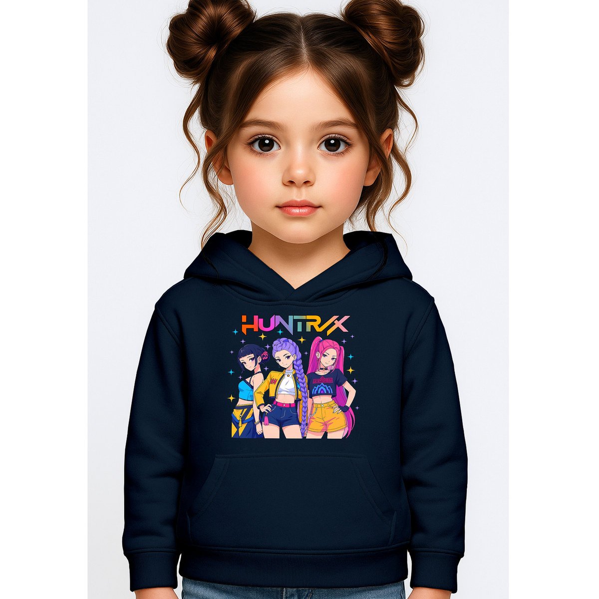 BLUZA DZIECIĘCA KPOP DEMON HUNTERS HUNTRIX 104 Z KAPTUREM BAWEŁNIANA
