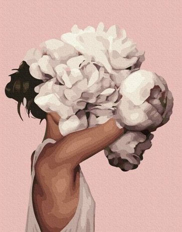 Norimpex, Mozaika diamentowa Kobieta głowa z kwiatów białych