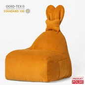 Szafy i szafki dla dzieci - Uszata pufa siedzisko z oparciem Funny Bunny Sztruksowa - Musztardowa - miniaturka - grafika 1