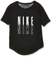 Koszulki i topy damskie - Nike T-shirt dziewczęcy G Nk Ss Trophy Gfx Top czarny Black/(White) M - miniaturka - grafika 1