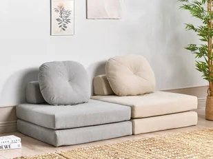 Sofa rozkładana jednoosobowa jasnoszara OLDEN - Sofy i kanapy - miniaturka - grafika 4