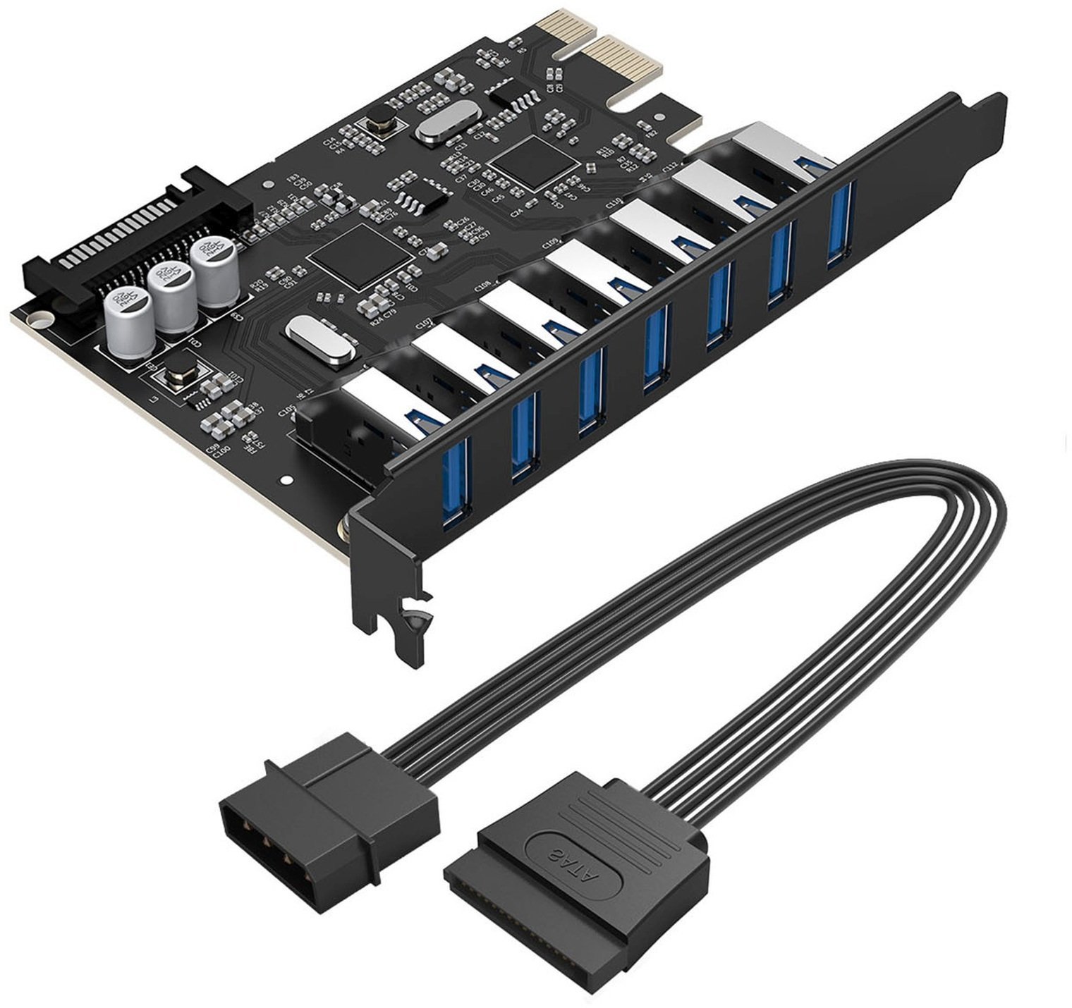 Kontroler Orico rozszerzeń PVU3 PCI-E 7x USB 3.0 do komputera stacjonarnego czarna
