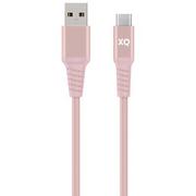 Kable USB - Xqisit kabel USB-C USB-A 2m różowy - miniaturka - grafika 1