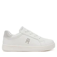 Buty dla dziewczynek - Sneakersy Tommy Hilfiger Low Cut Velcro Sneaker T1A9-33728-1439 S Biały - miniaturka - grafika 1