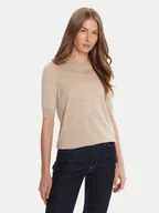 Swetry damskie - BOSS Sweter Farbella 50544996 Beżowy Slim Fit - miniaturka - grafika 1