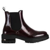 Botki damskie - Sztyblety snake print Sergio Leone czerwone wielokolorowe - miniaturka - grafika 1