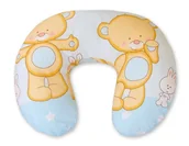 Poduszki do karmienia - Poduszka rogal do karmienia fasolka rozbieralna- miś przytulanka niebieski - miniaturka - grafika 1