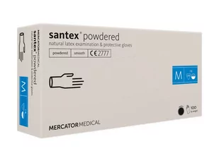 Mercator Medical Santex powdered rękawice lateksowe pudrowane rozmiar M 100 sztuk 1150411 - Rękawiczki jednorazowe - miniaturka - grafika 1