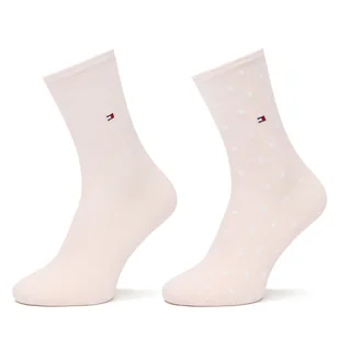 Zestaw 2 par wysokich skarpet damskich Tommy Hilfiger 100001493 Różowy - Skarpetki damskie - miniaturka - grafika 1