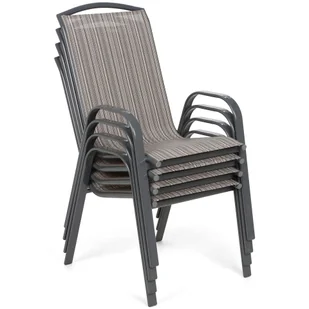 Meble ogrodowe metalowe Sevilla 150 cm Atlanta Grey / Beige Striped 6+1 II. gatunek - Meble ogrodowe - miniaturka - grafika 10