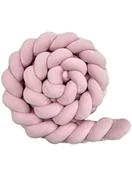 Ochraniacze do łóżeczka - Lulumi Warkocz ochraniacz do łóżeczka Kłos mini 200 cm Różowy - miniaturka - grafika 1