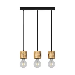 Spotlight Rustykalna LAMPA wisząca PINO 71689304 drewniana OPRAWA ekologiczny ZWIS na listwie sosna bejcowana czarny 71689304 - Lampy sufitowe - miniaturka - grafika 1