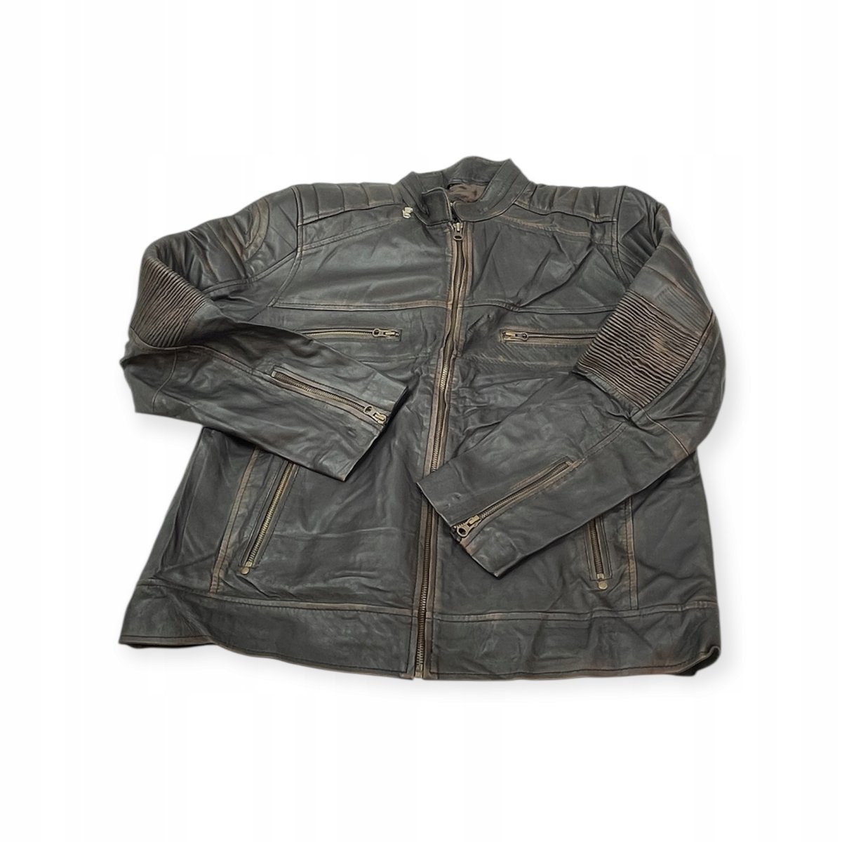 Skórzana kurtka męska czarna REAL LEATHER XL