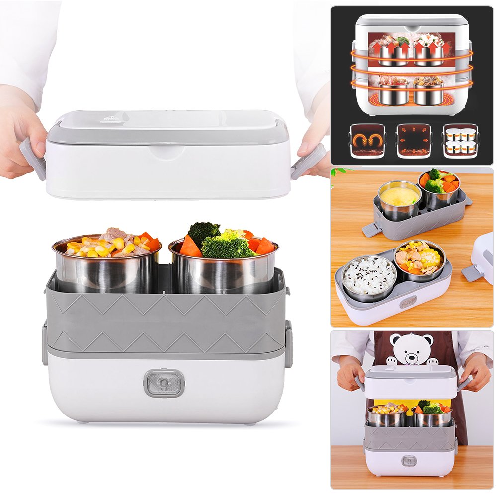 Elektryczny pojemnik na lunch Pojemnik termiczny Pojemnik na lunch Podgrzewacz do żywności Dwuwarstwowa izolacja Podgrzewacz do żywności Podgrzewacz ze stali nierdzewnej 2L Termiczny pojemnik na żywność
