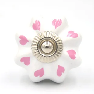 Gałka meblowa CERAMICZNA do szuflady komody ROZETKA uchwyt SERDUSZKA - Meble modułowe i akcesoria - miniaturka - grafika 1