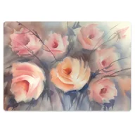 Podnóżki, podpórki, podkładki - Mata pod krzesło do biura Pomarańczowy róże 100x70 cm - miniaturka - grafika 1