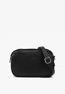 Torebki damskie - Czarna Torebka Dwukomorowa o Fasonie Małej Listonoszki Divillia - miniaturka - grafika 1