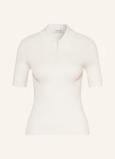 Lacoste Dzianinowa Koszulka weiss - LACOSTE - Koszulki i topy damskie - miniaturka - grafika 1