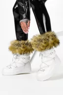 Śniegowce damskie - Białe śniegowce damskie mukluki z futerkiem emu Casu 8272-2 - miniaturka - grafika 1