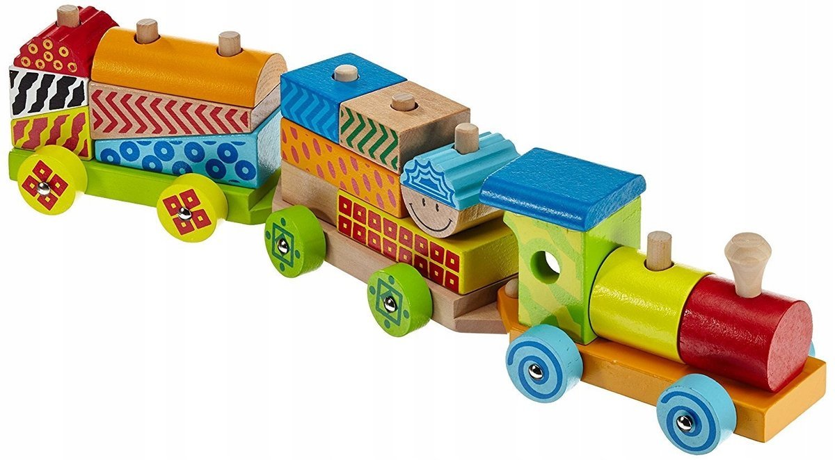 EICHHORN Drewniany Pociąg Z Klockami 18 Elementów Dla Dzieci 41cm