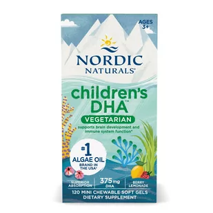 Nordic Naturals DHA dla dzieci, Omega 3 dla dzieci - o smaku jagodowym, 375 mg, 120 kapsułek do żucia - Witaminy i minerały - miniaturka - grafika 1