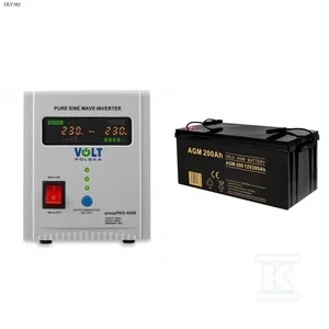 Volt Polska Zasilacz awaryjny SINUS PRO 800 E 12/230V (500/800W) + Akumulator AGM 12V 200 Ah - Zasilacze awaryjne UPS - miniaturka - grafika 1