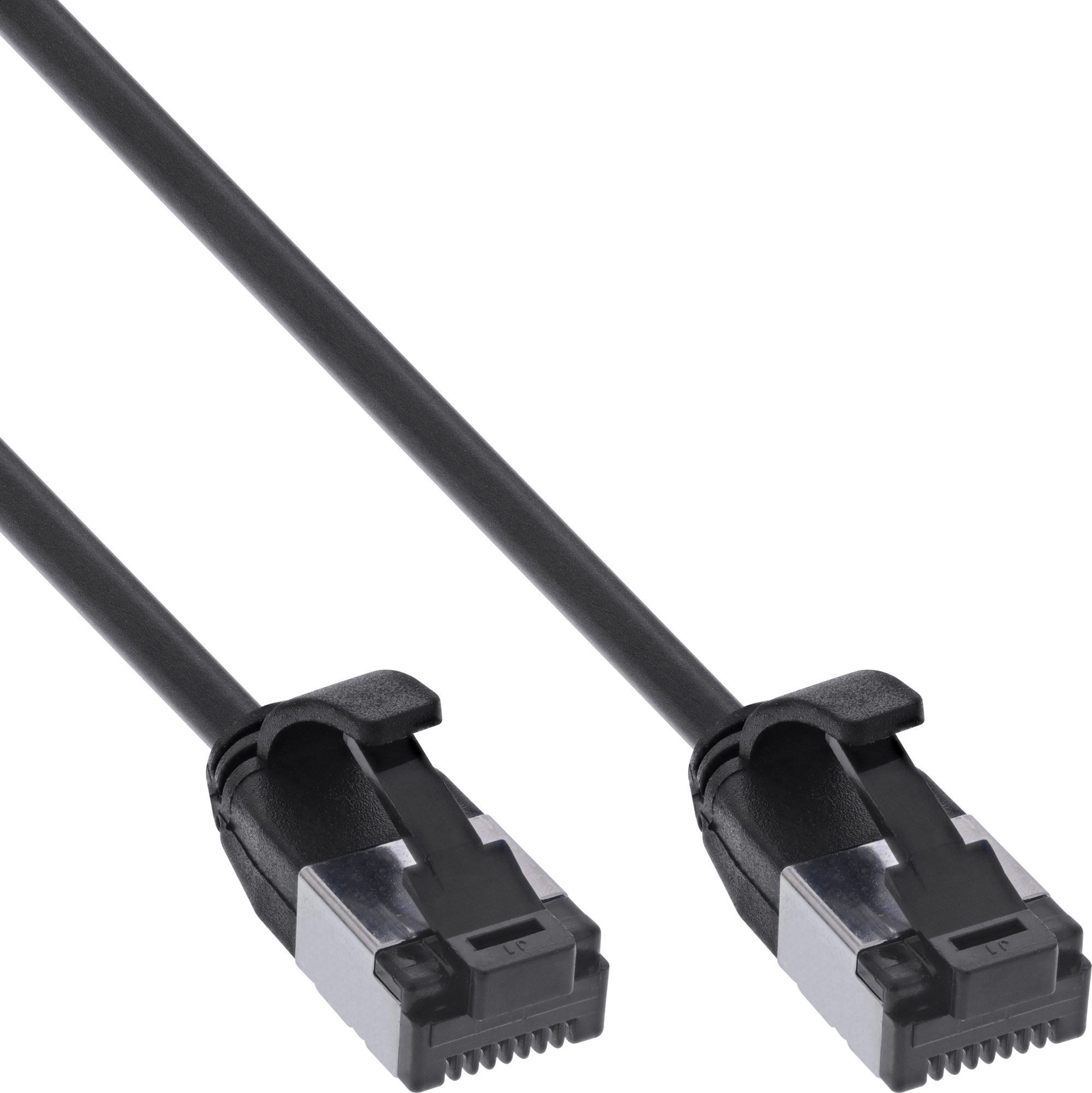 InLine InLine® Patch cable slim, U/FTP, Cat.8.1, TPE halogen-free, black 0.3m