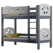 Łóżka dla dzieci i młodzieży - Szare łóżko piętrowe dla 2 dzieci - Mimi 3X 190x80 cm - miniaturka - grafika 1