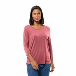 Koszulka damska sportowa Jack Wolfskin MOLA 3/4 T W soft pink - XS - Bielizna sportowa damska - miniaturka - grafika 1
