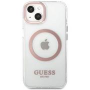 Etui i futerały do telefonów - Obudowa dla telefonów komórkowych Guess Translucent MagSafe na Apple iPhone 13 GUHMP13MHTRMP Różowy - miniaturka - grafika 1