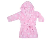 Szlafroki dla dzieci - UVIE Ciepły polarowy szlafrok dziecięcy różowy druk - miniaturka - grafika 1