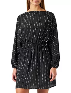 Sisley Damska sukienka 4LRELV02J, wielokolorowa, czarna, 75B, 40 - Sukienki - miniaturka - grafika 1