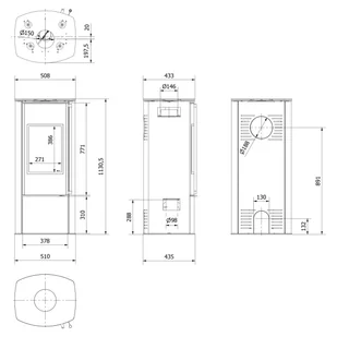 Piec wolnostojący stalowy KOZA AB ENYO R 5,5 kW Ø 100/150 - Piece wolnostojące - miniaturka - grafika 1