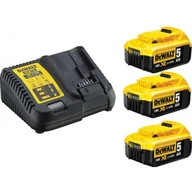 Akumulatory do elektronarzędzi - DEWALT DE WALT. ZESTAW 18V ŁADOWARKA+3AKU 5AH - miniaturka - grafika 1