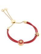 Bransoletki - Tory Burch Bransoletka Kira Enamel Slider Bracelet 86248 Czerwony - miniaturka - grafika 1