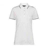 Koszulki i topy damskie - CMP CMP Damska koszulka polo Piquet 95% bawełna T-shirt biały biały D46 39D8356 - miniaturka - grafika 1