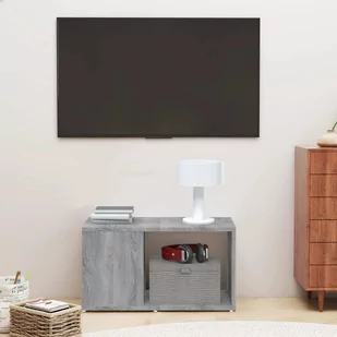 Szafka pod TV, szary dąb sonoma, 60x24x32 cm - Szafki RTV - miniaturka - grafika 1