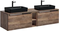 Meble łazienkowe - Zestaw meblowy 180cm z blatem i 2 umywalkami nablatowymi Slim - miniaturka - grafika 1